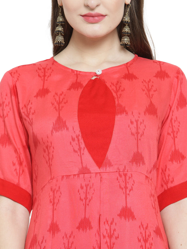 Indibelle gajari colour rayon A-line kurta set