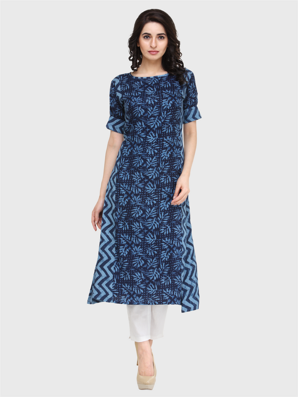 Indibelle double abstract print rayon A-line kurta