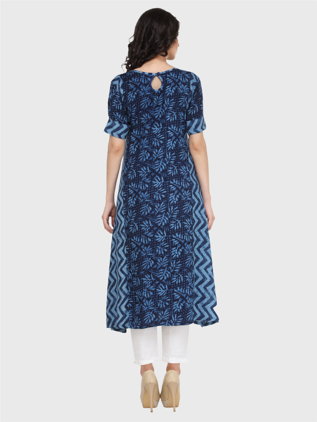 Indibelle double abstract print rayon A-line kurta