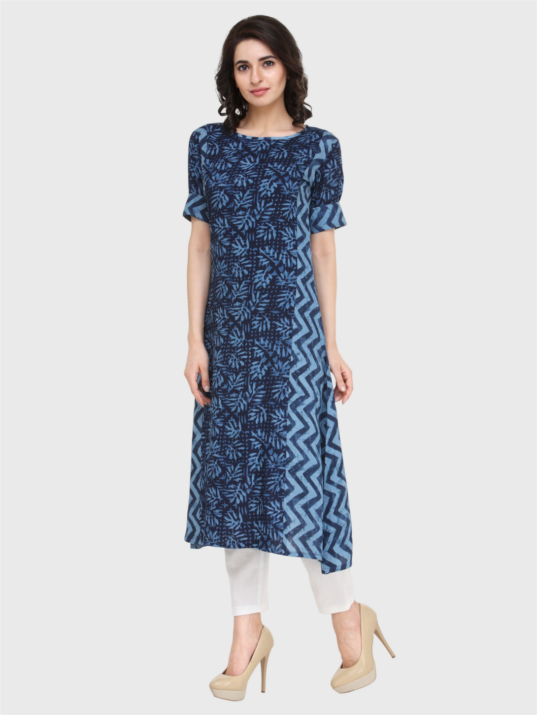 Indibelle double abstract print rayon A-line kurta