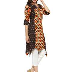 Indibelle raglan double print rayon kurta