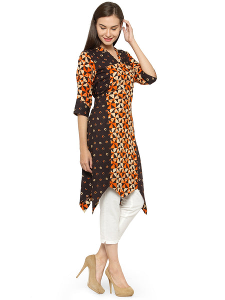 Indibelle raglan double print rayon kurta