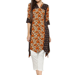 Indibelle raglan double print rayon kurta