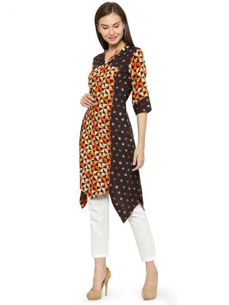 Indibelle raglan double print rayon kurta