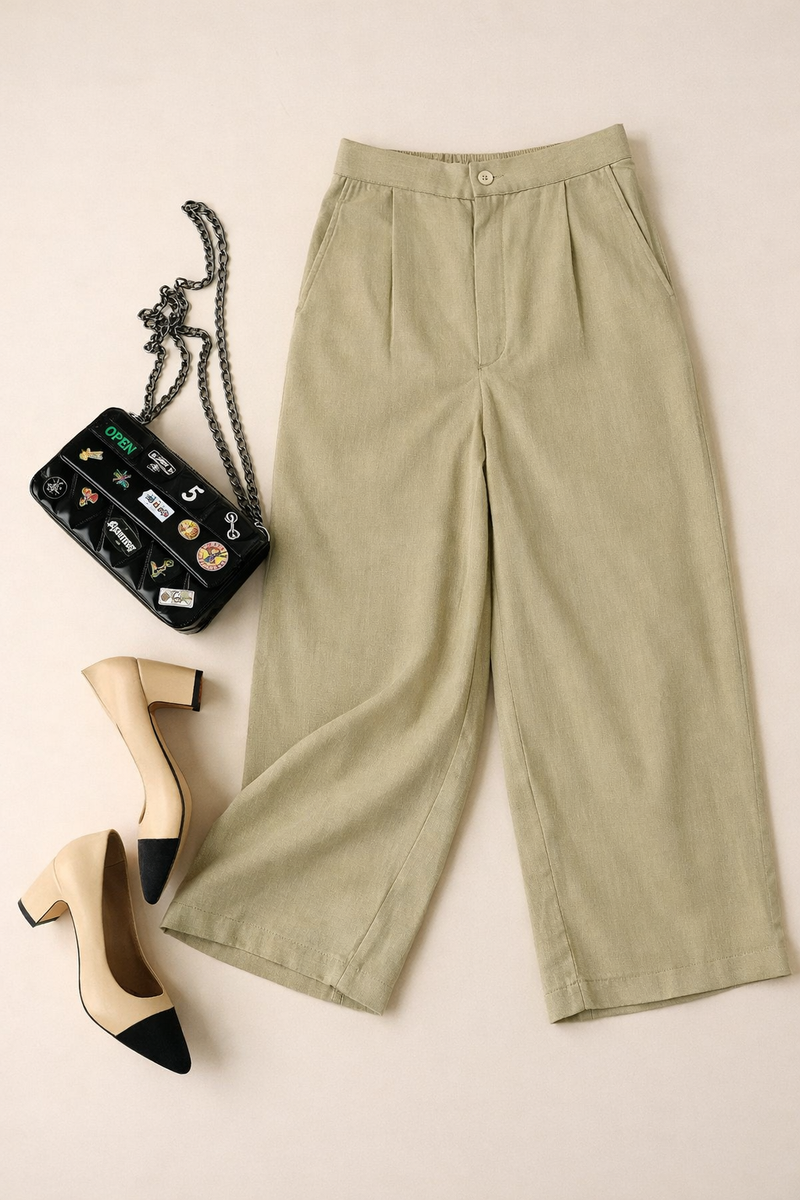 Women's High-Waisted Wide-Leg Trousers
