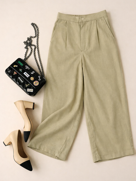 Women's High-Waisted Wide-Leg Trousers