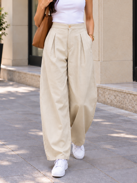 Indibelle Linen Blend Barrel Trouser
