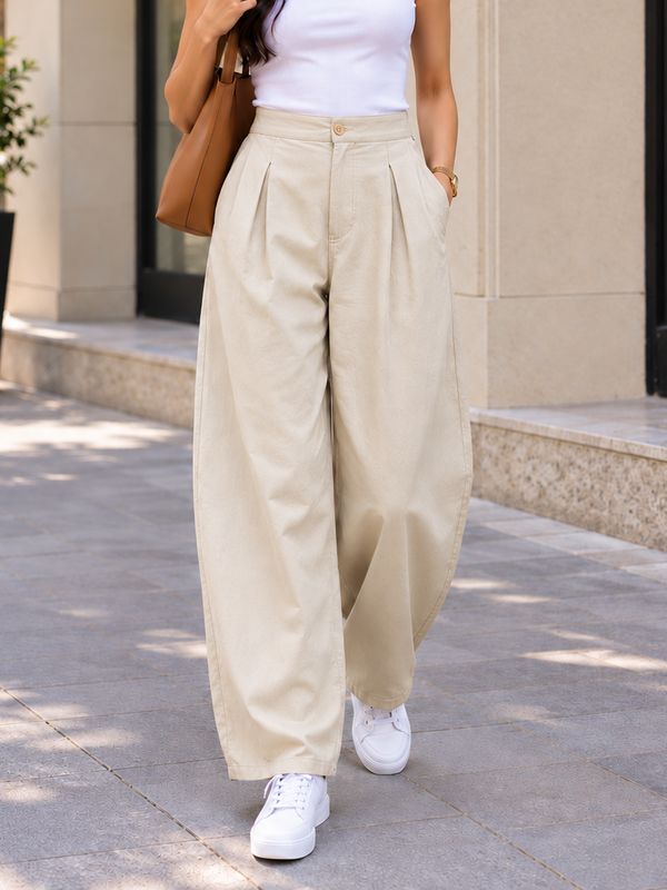 Indibelle Linen Blend Barrel Trouser