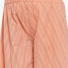 Indibelle Cotton Striped Print Plazzo Pants (Peach)