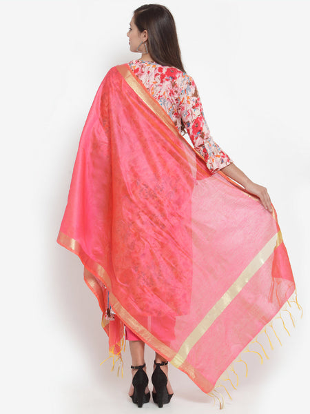 Indibelle Chanderi Dupatta (Pink)