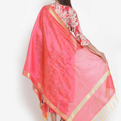 Indibelle Women Rayon Slub Abstract Print Straight Kurta set (Pink)