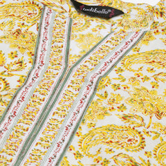 Indibelle Cotton Coffee Brown Floral Print Straight Kurta set