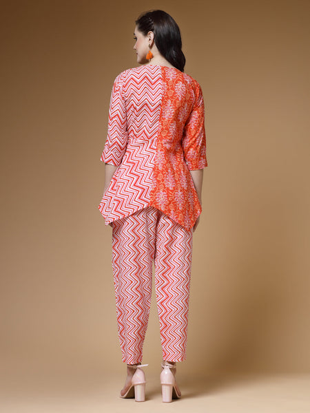Indibelle-Orange-Floral-Co-ord-Set