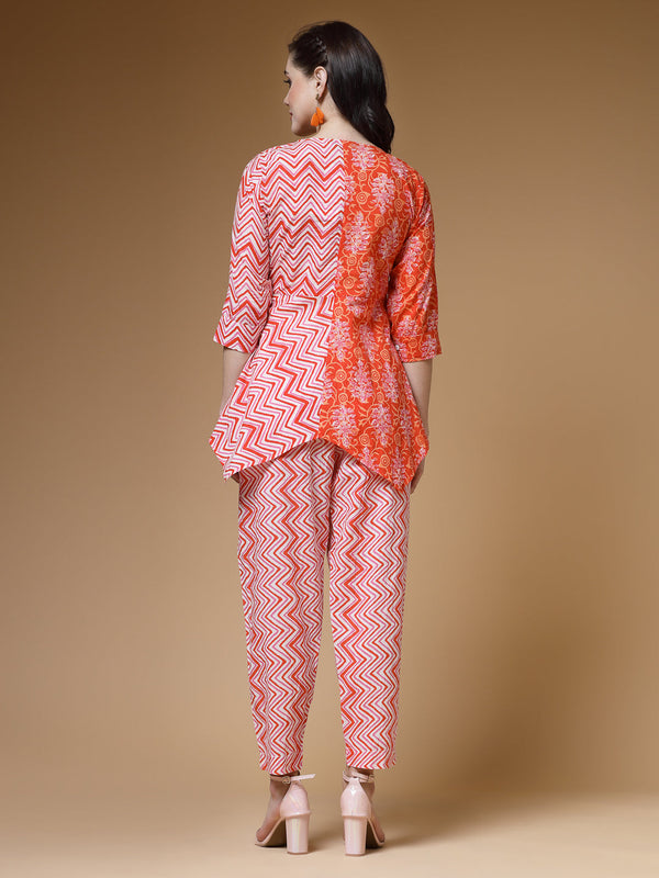 Indibelle-Orange-Floral-Co-ord-Set
