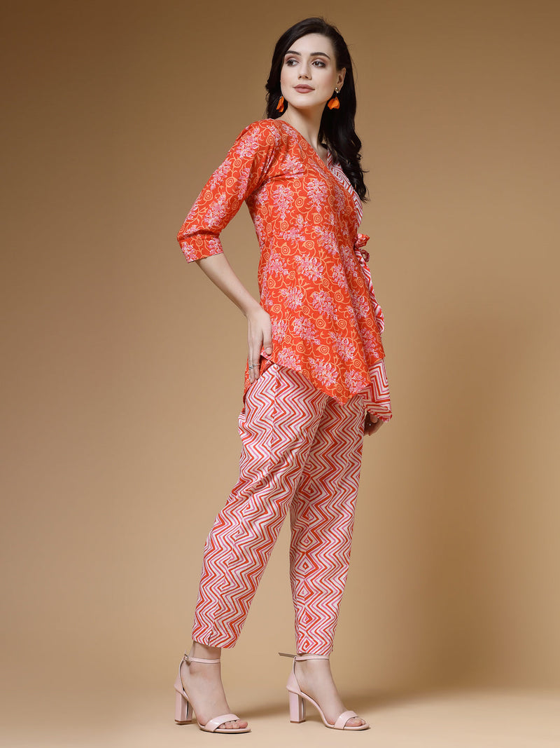 Indibelle-Orange-Floral-Co-ord-Set
