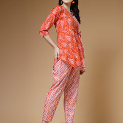 Indibelle-Orange-Floral-Co-ord-Set
