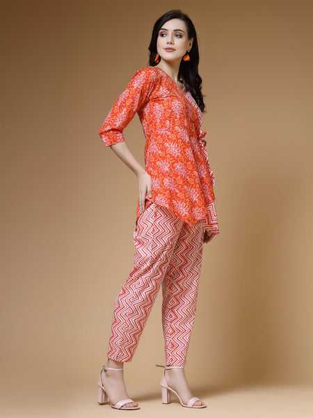 Indibelle-Orange-Floral-Co-ord-Set