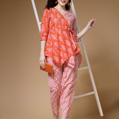 Indibelle-Orange-Floral-Co-ord-Set