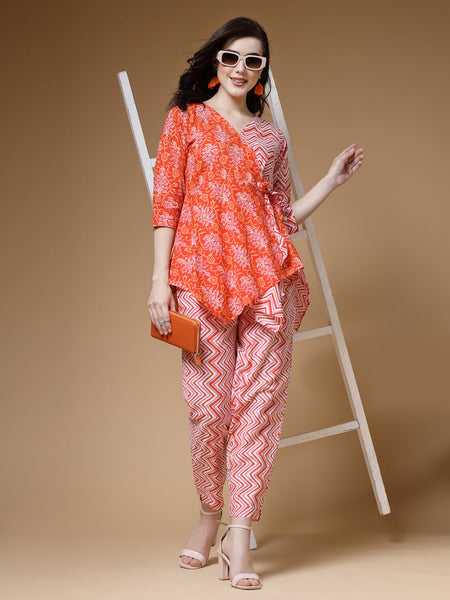 Indibelle-Orange-Floral-Co-ord-Set