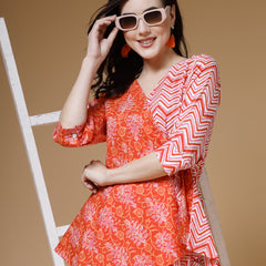 Indibelle-Orange-Floral-Co-ord-Set