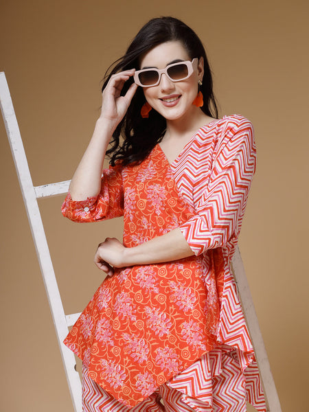 Indibelle-Orange-Floral-Co-ord-Set