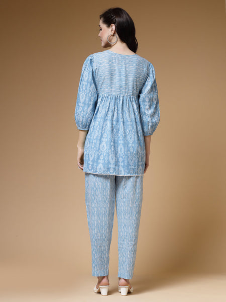 Indibelle-Sky-Blue-Ikat-Print-Co-ord-Set