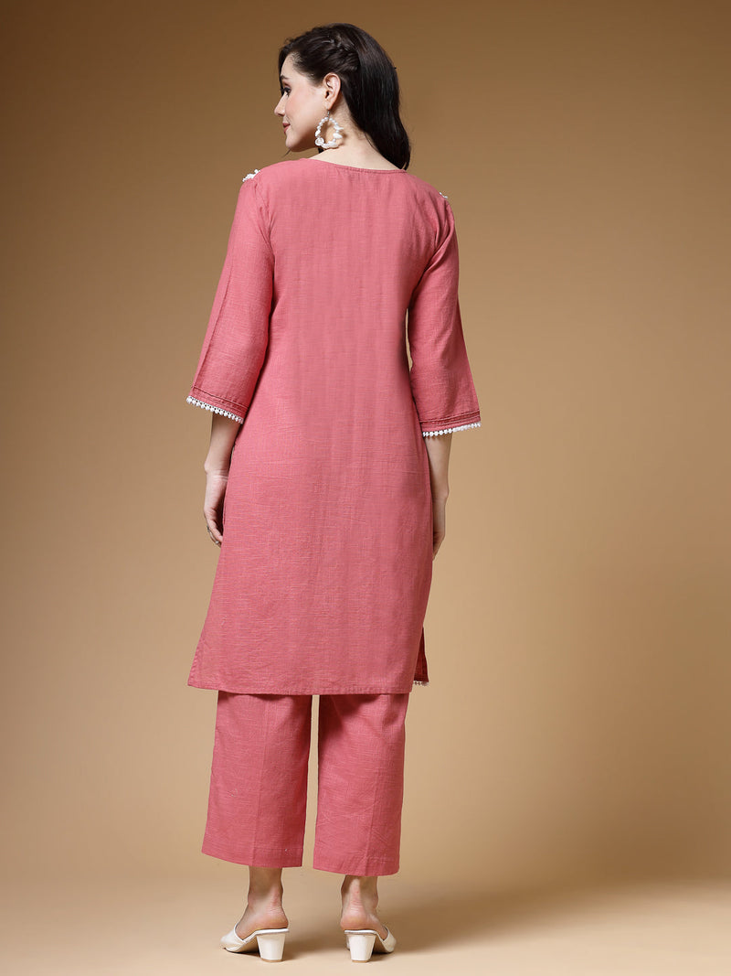Indibelle-Peach-Solid-Co-ord-Set