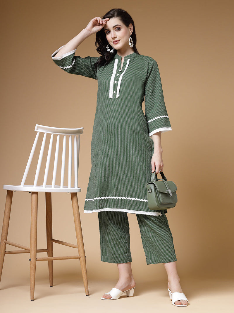Indibelle-Green-Kantha-Co-Ord-Set