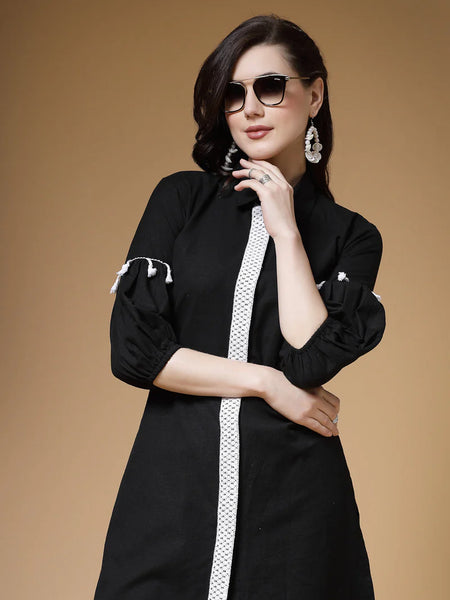Indibelle Cotton Flex Solid Lace Co-ord Set