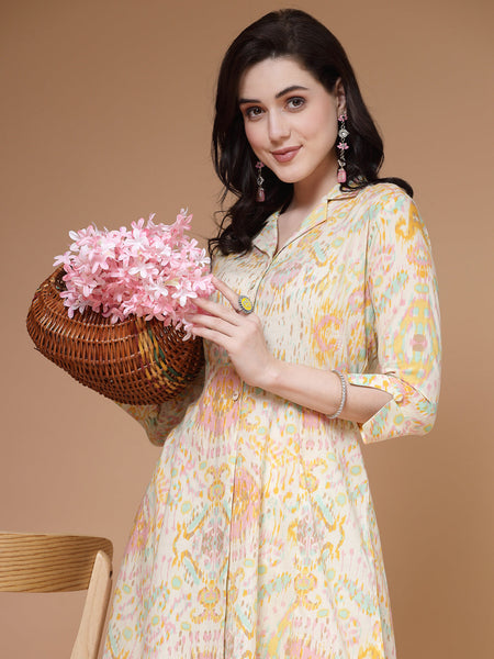 Indibelle-Off White-Abstract-Co-ord-Set