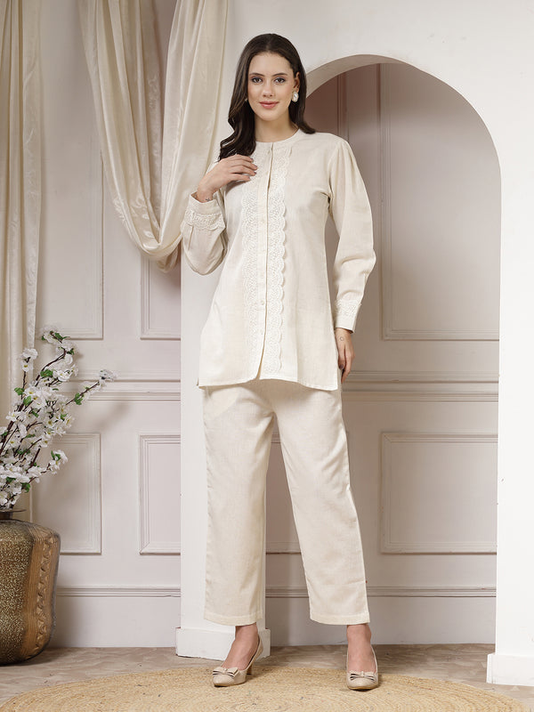 Indibelle Cotton Natural Flex Solid Co-ord Set