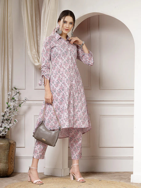 Indibelle Cotton Flex Solid Lace Co-ord Set