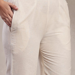 Indibelle Linen Touch Ivory Golden Ochre Co-ord Set