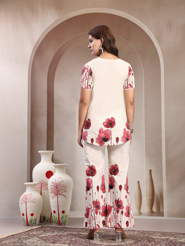 Indibelle Linen Touch Ivory Co-ord Set