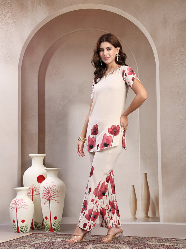 Indibelle Linen Touch Ivory Co-ord Set