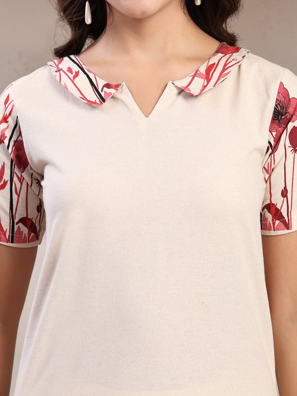 Indibelle Linen Touch Ivory Co-ord Set