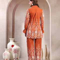 Indibelle Linen Touch Terracotta Ivory Co-Ord Set