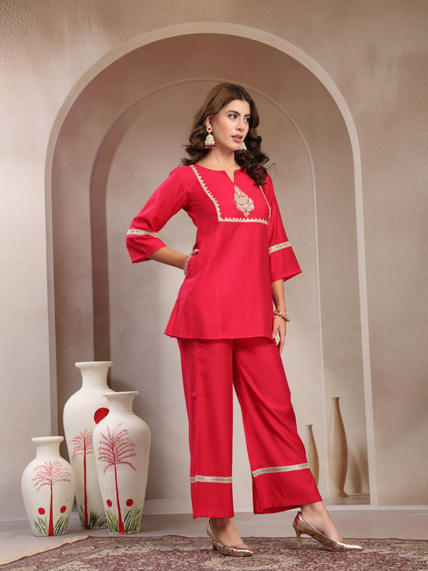 Indibelle Silk Blend Hand Work Co-ord set