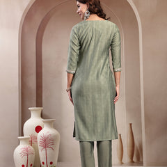Indibelle Sage Green Silk Blend Kurta Set