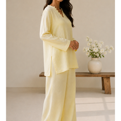 Indibelle Wrinkle Rayon Relaxed-Fit Co-ord Set