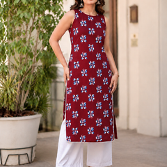 Indibelle Women’s Floral Printed Cotton Kurti