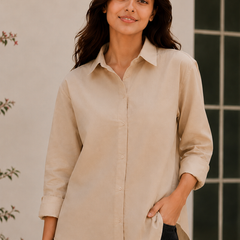 Indibelle Premium Linen Blend Coffee Brown Shirt
