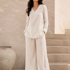 Indibelle Premium Women's Linen Blend Coord set