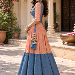 Indibelle Cotton Butti-Print Lehenga Set