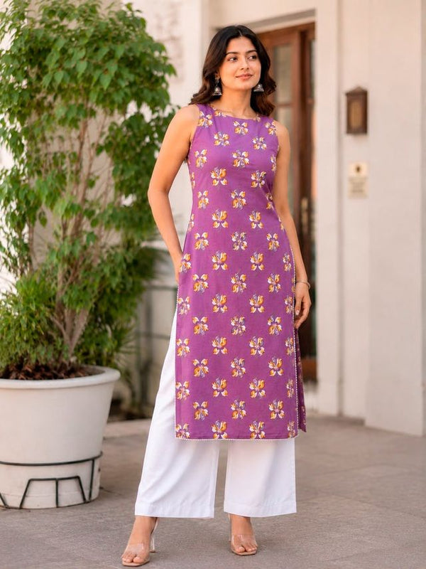Indibelle Women’s Floral Printed Cotton Kurti