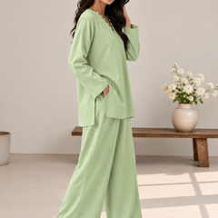 Indibelle Wrinkle Rayon Relaxed-Fit Co-ord Set