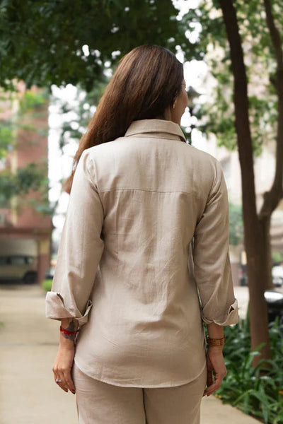 Indibelle Women Linen Blend Cotton Shirt