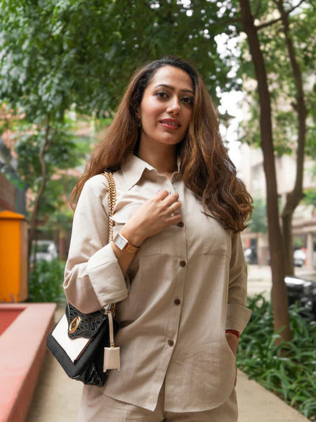 Indibelle Women Linen Blend Cotton Shirt