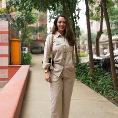 Indibelle Women Linen Blend Cotton Co-Ord Set