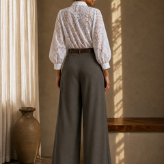 Indibelle Premium Cotton Linen Blend Wide leg Trouser
